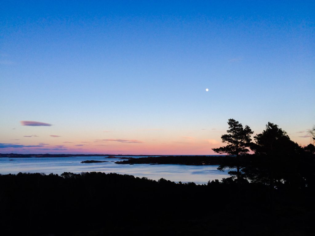 Utsikt fra Kristiansand Kanonmuseum mot Flekkerøy