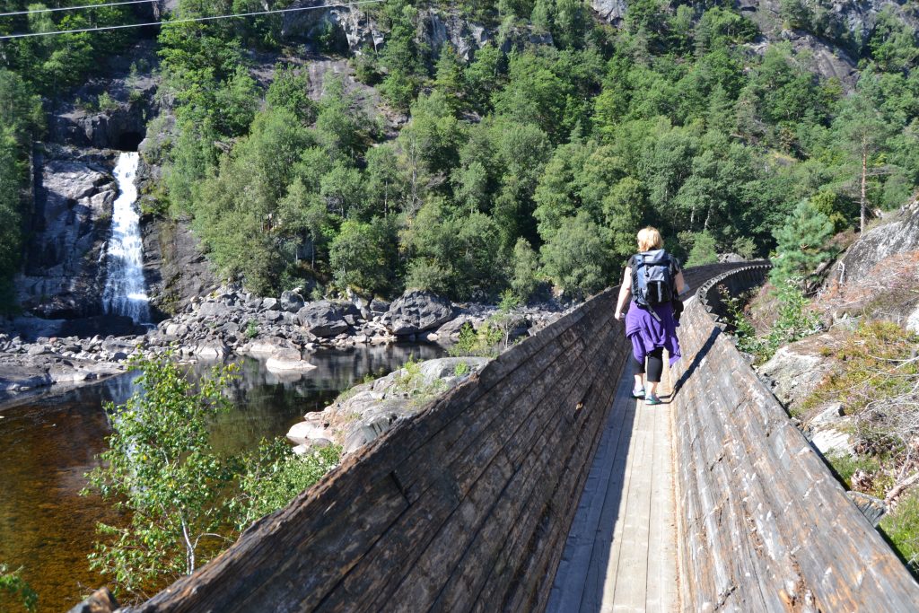 Kom deg ut av godstolen og ta en tur langs Tømmerrenna i Vennesla. Turen passer perfekt for en dagsutflukt. Foto: E. Høibo©Visit Sørlandet