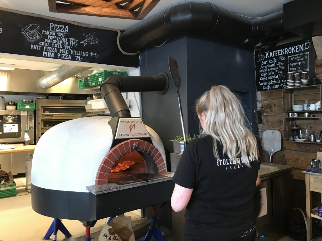 Pizzaovn på Tollboden Bakeri i Flekkefjord